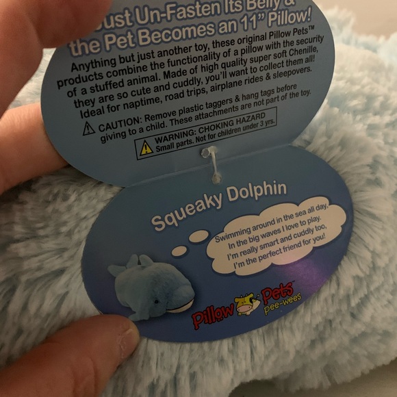 My Pillow Pet Dolphin Plush Light Blue Jumbo 24" L 18" W Stuffed Animal XL New - Picture 5 of 7